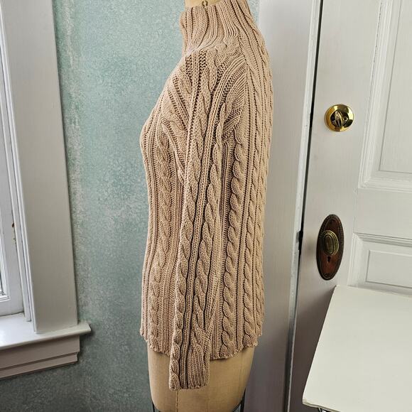 Clifford and Wills mushroom taupe cable funnel neck sweater Small - Picture 8 of 8